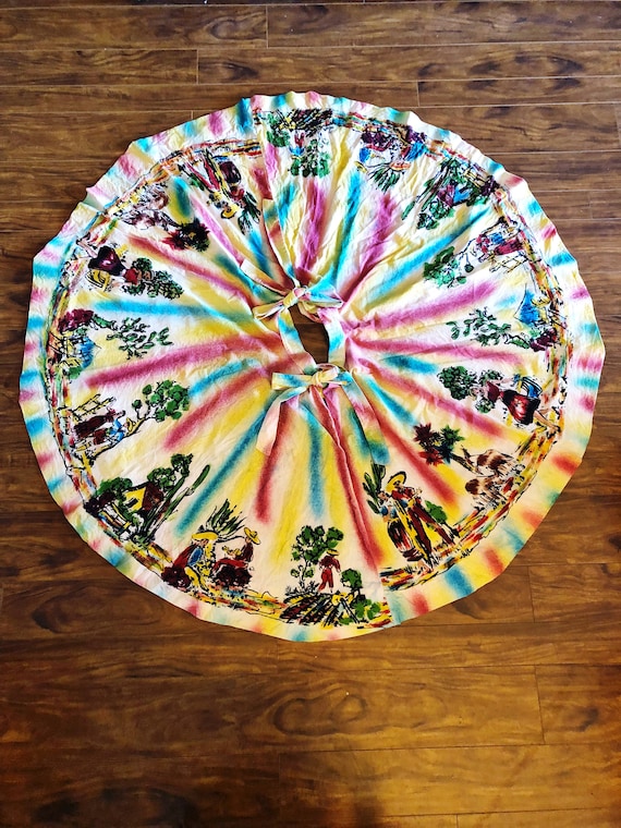 Vintage 50’s Mexican hand painted circle skirt XS