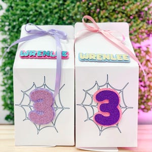 Milk Carton Treat Boxes | Spider Gwen Inspired Theme