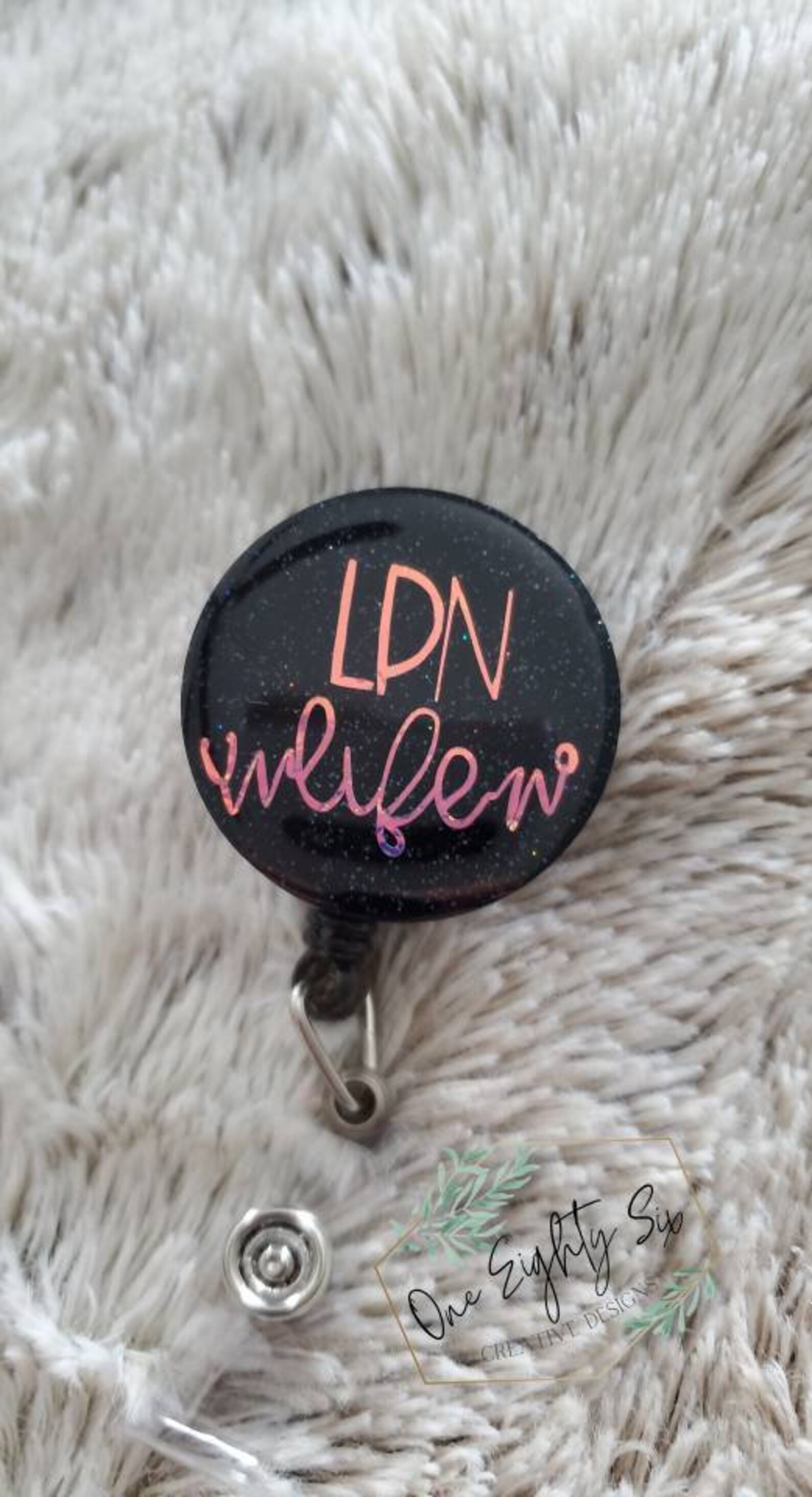 Badge reel nurse lpn badge reel epoxy resin Etsy