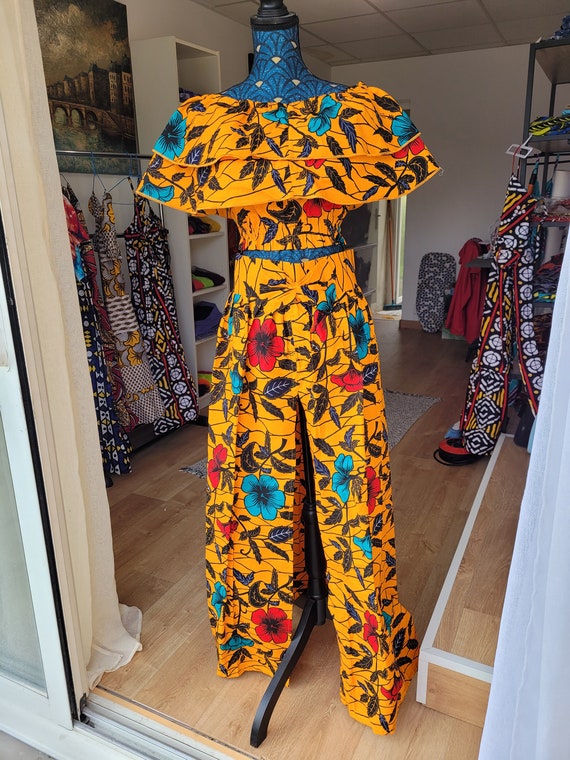 Long Orange Wax Print Skirt for Women Etsy UK