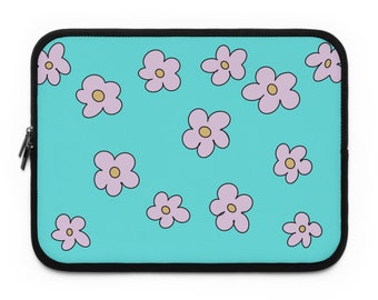 Funda para computadora portátil - Daisy Doodle Hand Draw Design - para la escuela, el trabajo, para tabletas - neopreno - se adapta a un dispositivo de hasta 13"