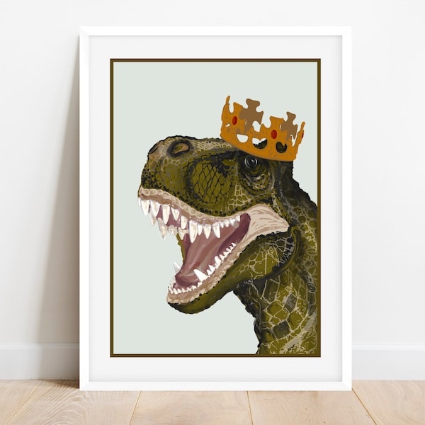 Dinosaur Print | modern Dino art, t-rex illustration, A5 / A4 /A3 gallery wall print, art print