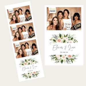Wedding Photo booth Template, Boho Photo Booth Template, Photo Booth Template Wedding, 2x6 strip, floral photobooth templates