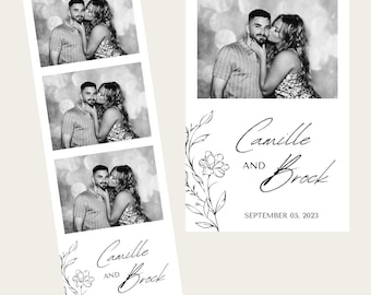 Wedding Photo booth Template, Modern Photo Booth Template, Photo Booth Template Wedding, 2x6 strip, Black and White photobooth templates
