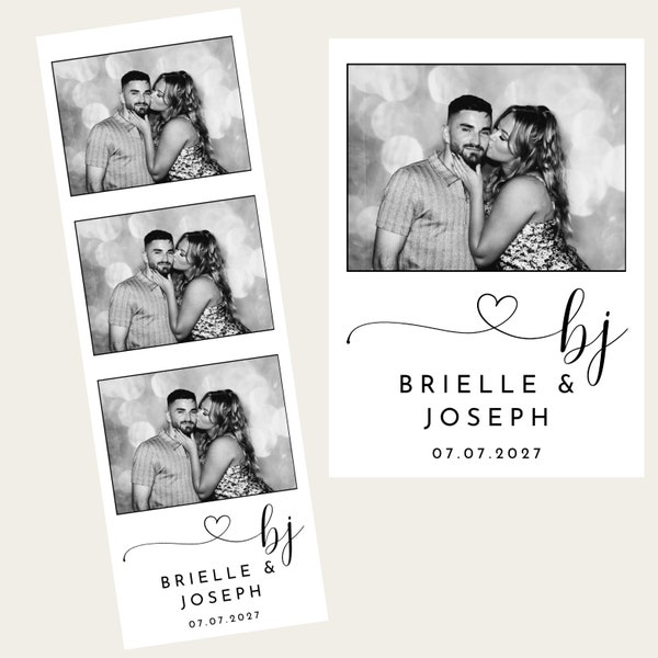 Wedding Photo booth Template, Elegant Photo Booth Template, Photo Booth Template Wedding, 2x6 strip, Black and White photobooth templates