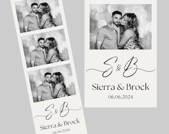 Wedding Photo booth Template, Elegant Photo Booth Template, Photo Booth Template Wedding, 2x6 strip, Black and White photobooth templates