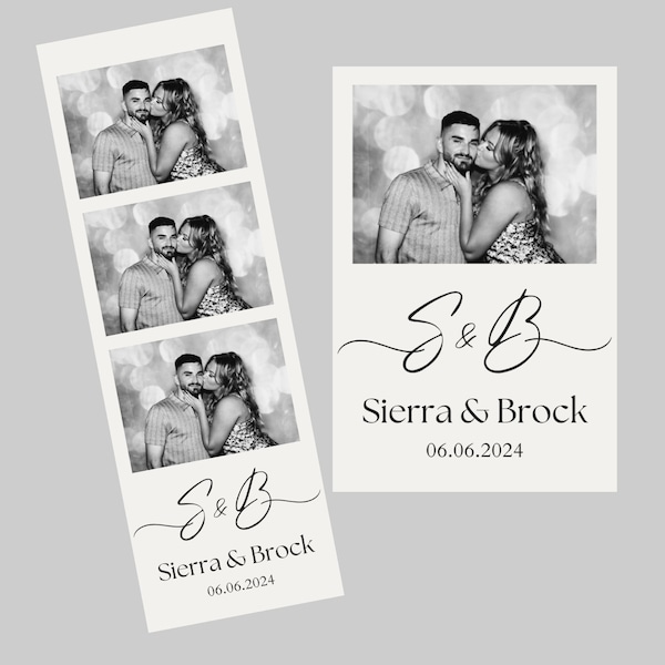 Wedding Photo booth Template, Elegant Photo Booth Template, Photo Booth Template Wedding, 2x6 strip, Black and White photobooth templates