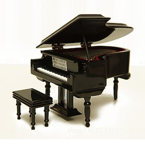 Musical Instrument Miniature Piano Model Desk Decor Display Birthday Gift