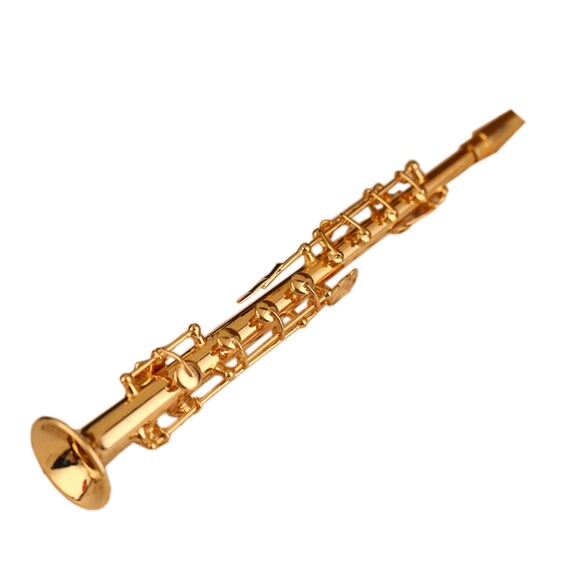Miniatur Goldene Saxophon Musikinstrumente für Puppenhaus Dekoration 