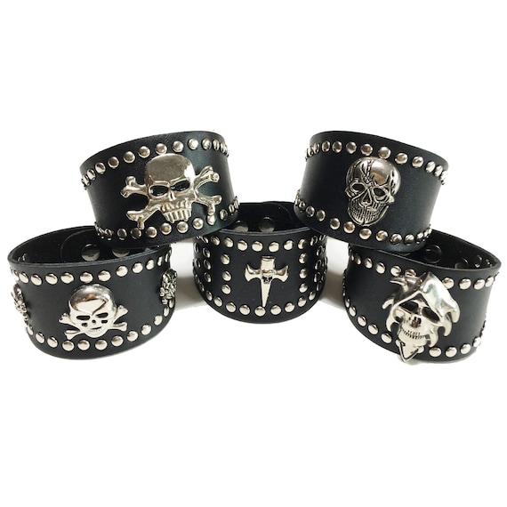 Punk bracelet Rock attribute Gothic Metal Cone Studded Bracelets Spikes  Rivet Leather Wristband bands Bangle Wide Cuff Bracelet | Shopee Malaysia