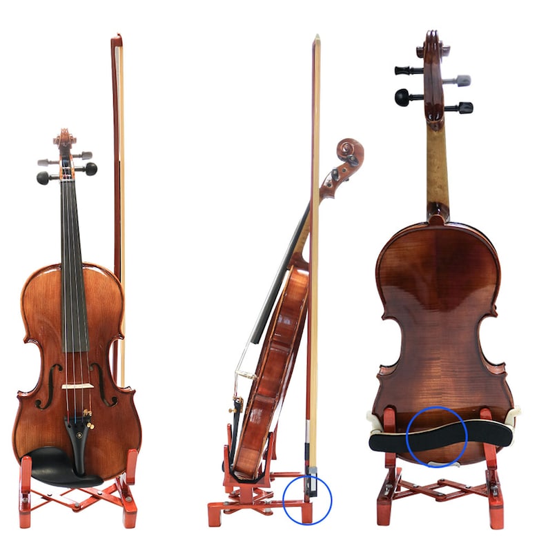 Gu Tang Wooden Violin Stand Foldable With Violin Bow Holder Etsy