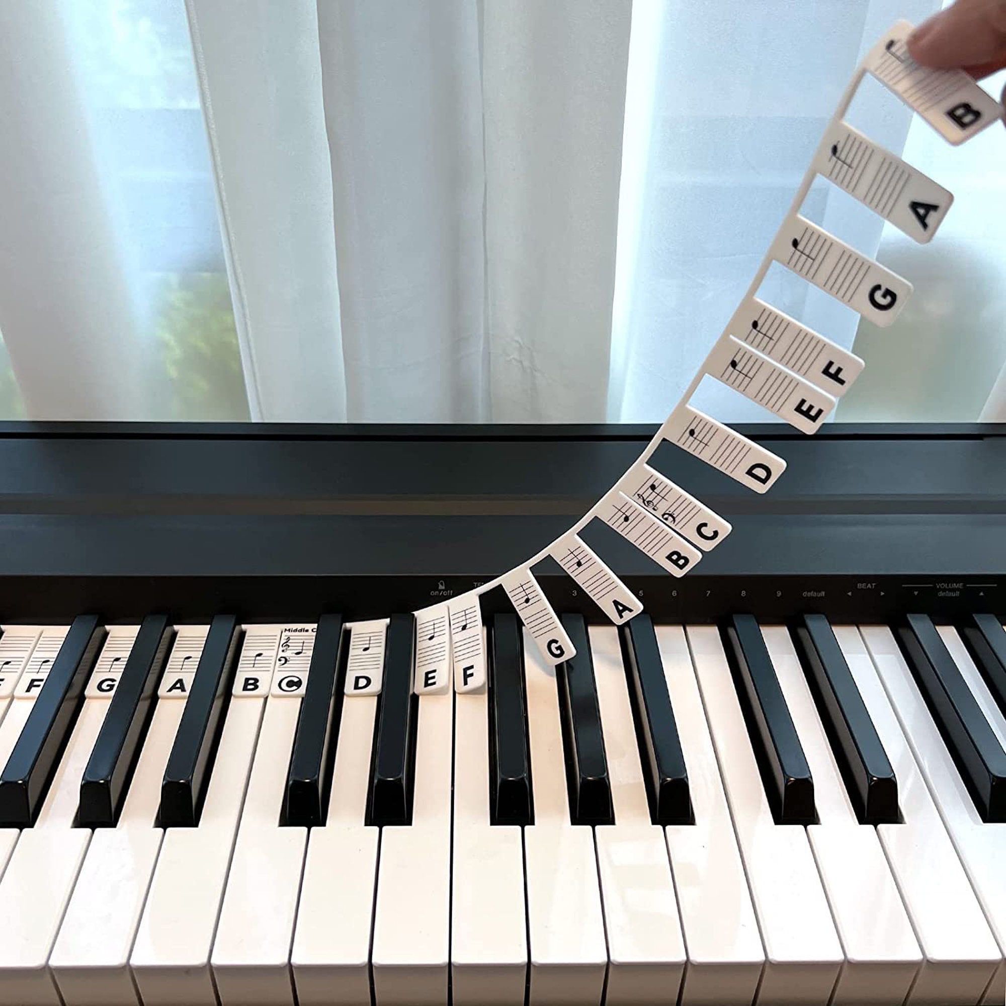 2 Pcs 88 Keys Removable Piano Key Labels Piano Keyboard Stickers