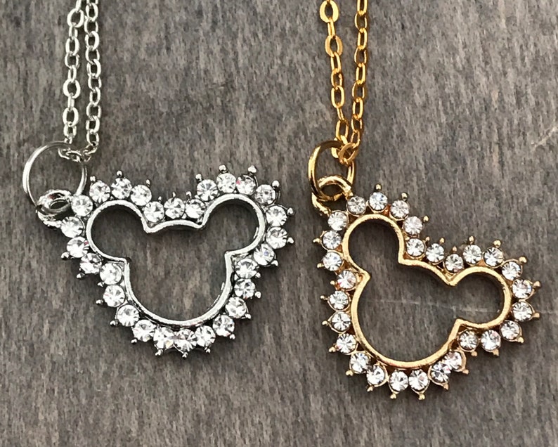 Disney world necklace gift for Disney lover crystal charm Etsy