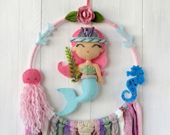 Dreamcatcher Mermaid Fairy Mythical Mobile Baby Child Decoration Room Gift Birthday Birth Baptism
