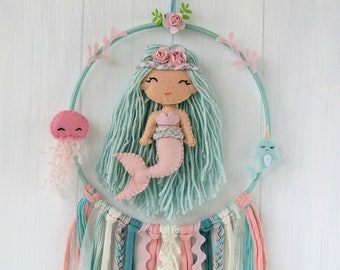 Dreamcatcher mermaid mythical fairy Mobile Baby Child Room decoration Gift Birthday Birth Baptism