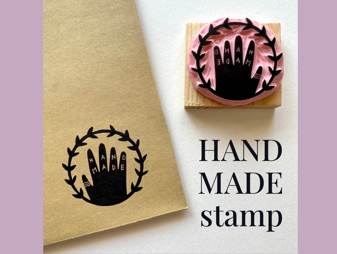 Handmade rubber stamp for small business owners and craft