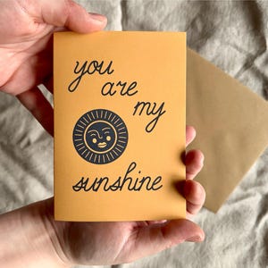 Sunshine happy recycled yellow greeting card