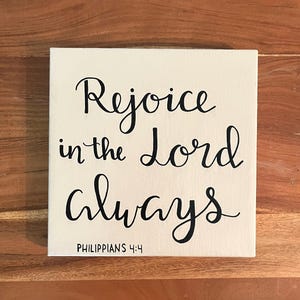 Philippians 4:4 Rejoice in the Lord Always Scripture Wall Art