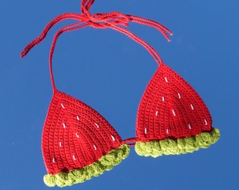 Crochet Strawberry Bikini Top PDF PATTERN ONLY