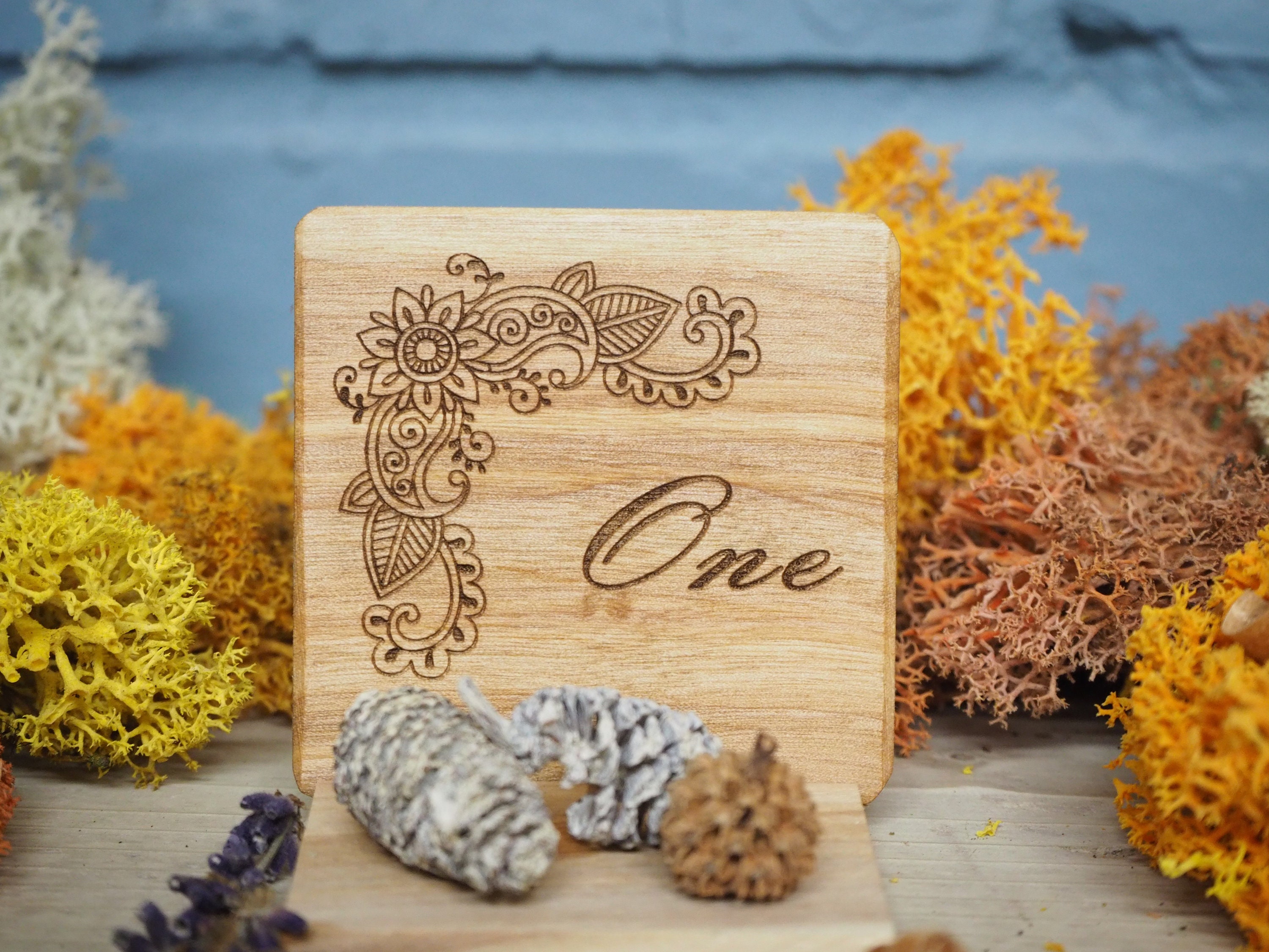 Wood Wedding Table Numbers Reclaimed Pallet Wood Moss Lavender