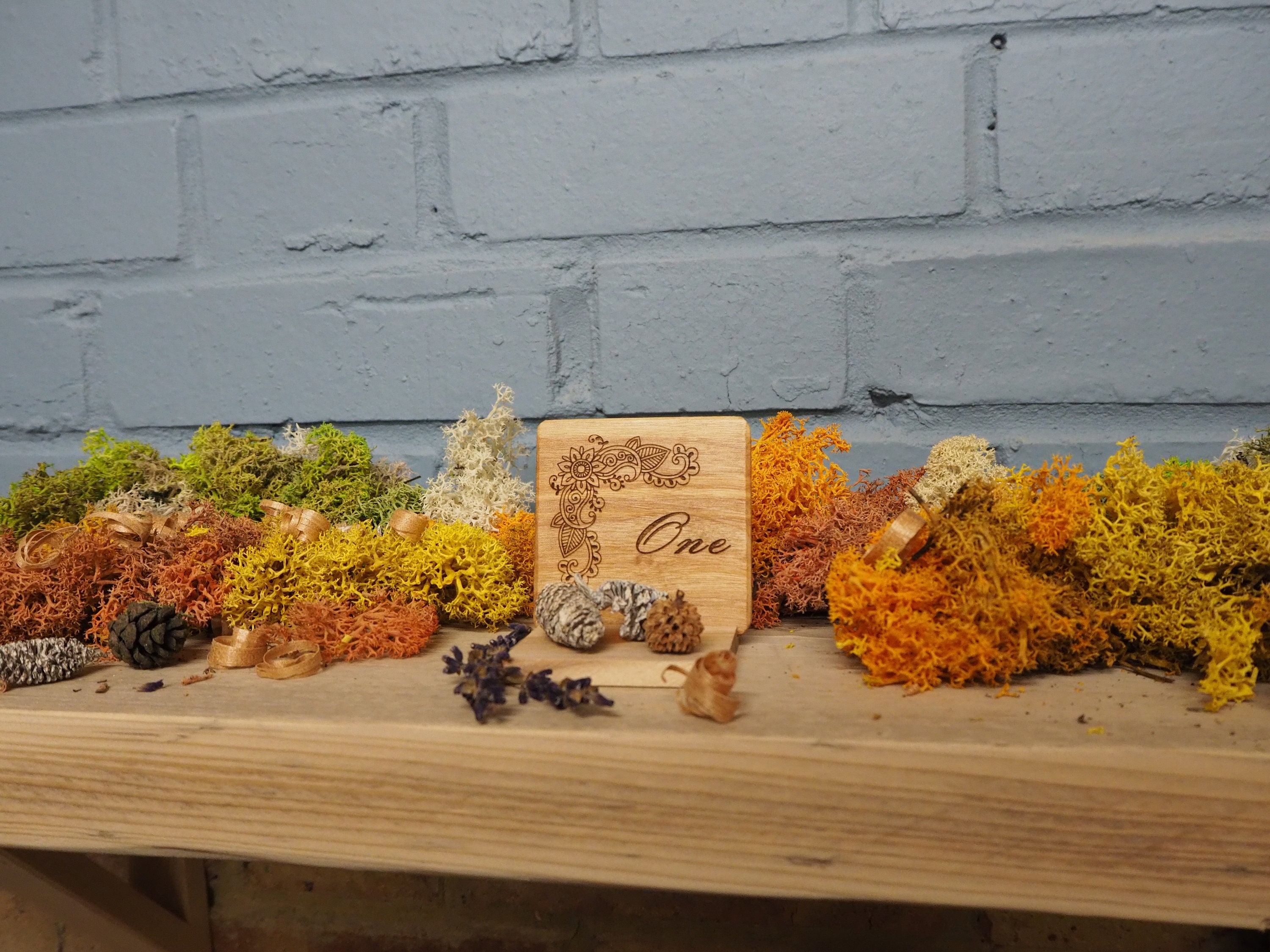Wood Wedding Table Numbers Reclaimed Pallet Wood Moss Lavender