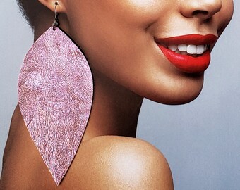 Modern Jewelry Hoop Charm Earrings Long Earrings in Pink Modern Earrings Statement Dangle Earrings For Woman Gift For Her