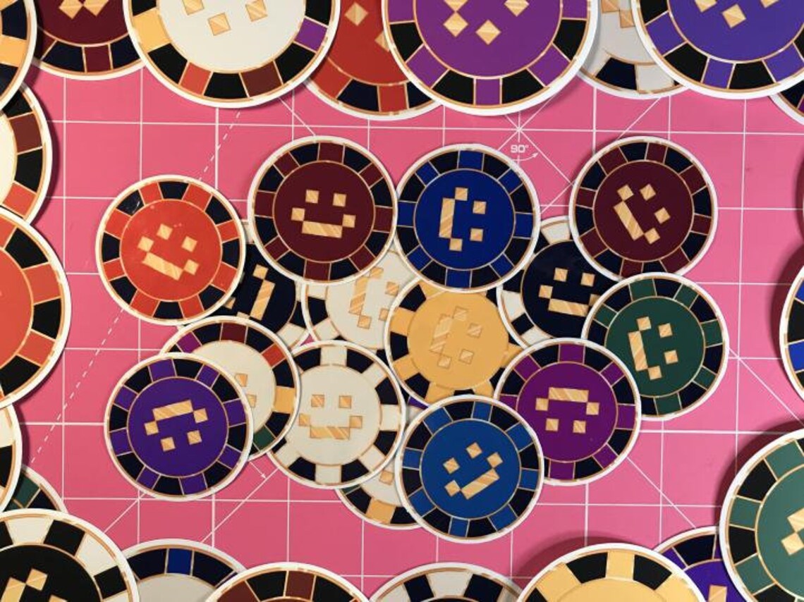 LIMITED Quackity Las Nevadas Poker Chip Sticker Rainbow Pack Etsy België