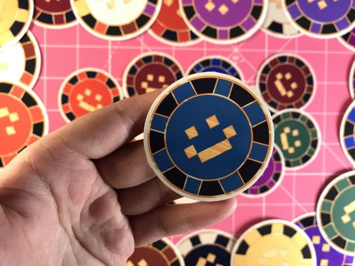 LIMITED Quackity Las Nevadas Poker Chip Sticker Rainbow Pack / Etsy