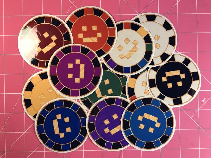 LIMITED Quackity Las Nevadas Poker Chip Sticker Rainbow Pack / Etsy