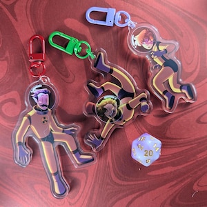 Grian, MumboJumbo & GoodTimesWithScar Acrylic Keychains – Hermitcraft Season 8