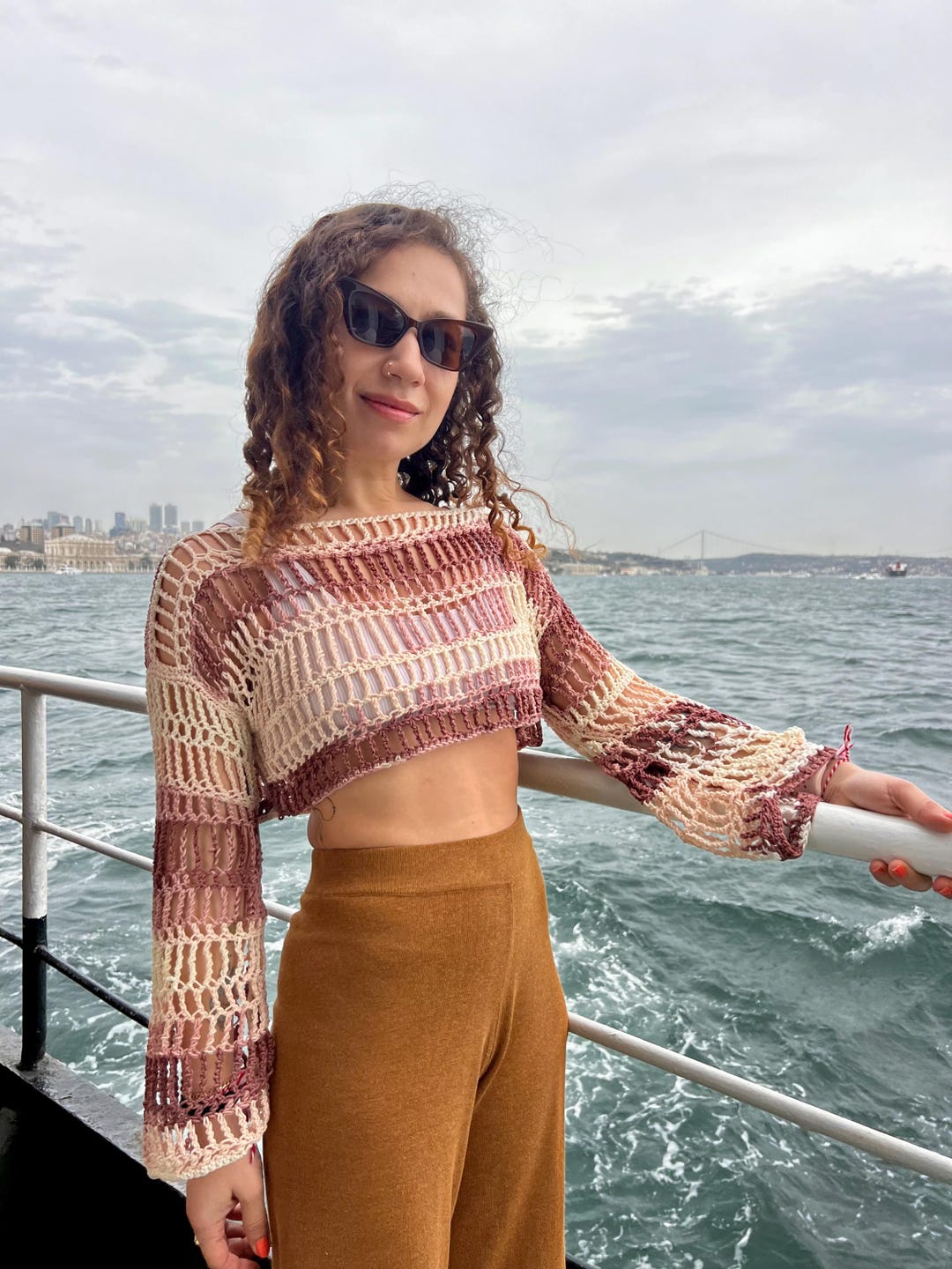 Handmade Boho Mesh Crochet Macramé Crop Top – Earthy Tones - Etsy