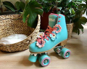 Handmade Quads Roller Skate Customized Colors Crochet Personalized Daisy Set Shoelace Charm Accessory