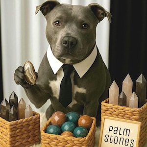 Palm Stone Crystal | The Pitbull Picks | Dog Selects Special Crystal For You