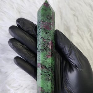 Ruby Zoisite Medium Crystal Tower | Growth | Harmony | Creativity | UV Reactive | 6 Styles
