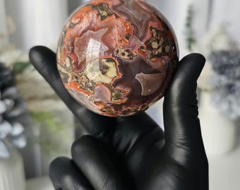 Indonesian Bloodstone Money Agate Small Crystal Sphere | Abundance | Manifestation | Success | 4 Styles