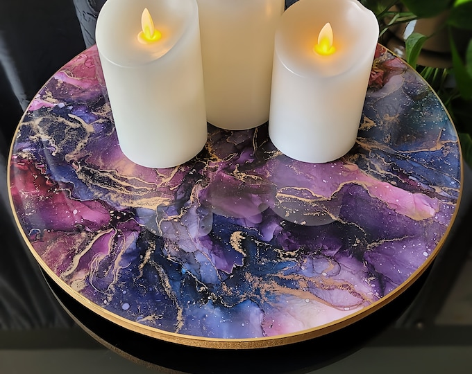 15 Epoxy Resin Art Lazy Susan Turntable 'the Page of Swords' Etsy