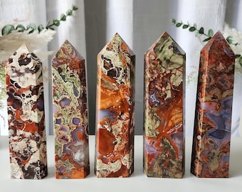Indonesian Bloodstone Money Agate Crystal Tower | Abundance | Manifestation | Success | 5 Styles