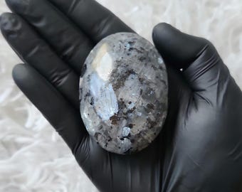 Larvikite Norwegian Moonstone Palm Stone Crystal | Patience | Manifestation | Confidence | 6 Styles
