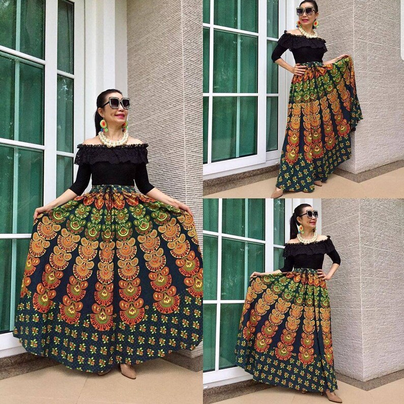 Boho SkirtCotton SkirtHandmade Skirt Gypsy SkirtVintage Skirt Bohemian SkirtHippie SkirtFull Circle Skirt Festival Skirt Stylish