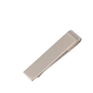 Fermasoldi Lungo in Argento 925 Liscio Fatto a Mano. Ferma Soldi Artigianale per Uomo