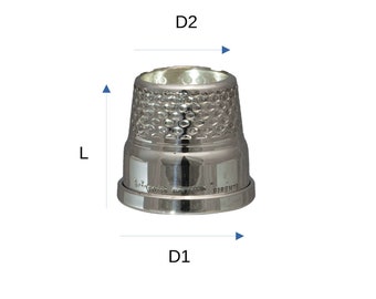 Men's Sewing Thimble in Sterling Silver 925 Handmade in Italy. Personalized Size Thimble in Sterling Silver.
