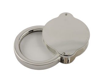 Poket Magnifing Glass Sterling Silver 925 Handmade in Italy. Pivot Magnifying Glass Sterling Silver