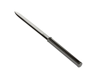 Sterling Silver Letter Opener Cylinder Handle. Handcrafted Sterling Silver Desk Paper Knife