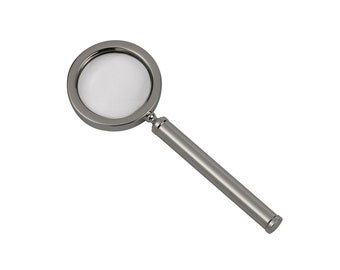 Sterling Silver Desk Magnifier Cylinder Handle. Handcrafted Sterling Silver Desk Lens