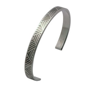 Sterling Silver Ridgid Triangle Men&#39;s Bracelet Handmade in Italy. Sterling Silver Bangle.