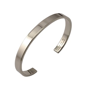 Solid Sterling Silver Ridgid Bracelet fo Man Heavy Bangle for Man Hand Made in Italy
