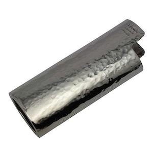 Sterling Silver 925 Hammered Mini Bic Lighter Case Handmade in Italy. Gift for Smokers