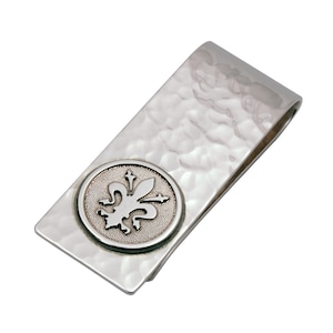 Fermasoldi in Argento Sterling 925 Giglio Fatto a Mano in Italia. Ferma Soldi Argento Sterling per Uomo.