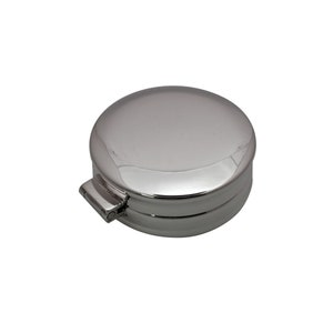 Sterling Silver Pillbox with Hinge Handmade in Italy, Travel Pillbox. Handbag Pill Box.