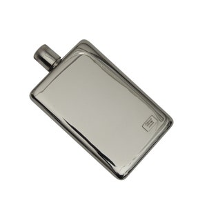 Sterling Silver Hip Flask Slice Handmade in Italy Poket Flask Handmade in Sterling Silver